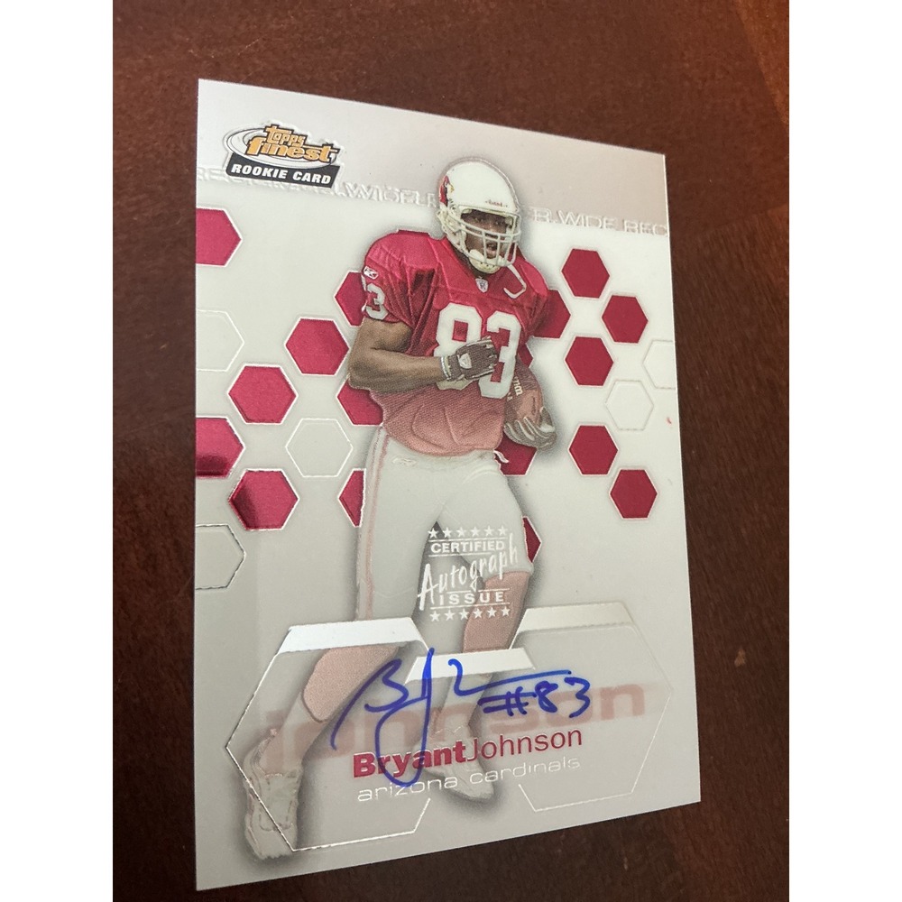 2003 Topps Finest Bryant Johnson Rookie Card Auto RC #132 Arizona Cardinals /999